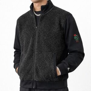 Adidas Equipment MPCC‎ Golf Full Zip Fleece Jacket Mens M Black  Dragon Rare